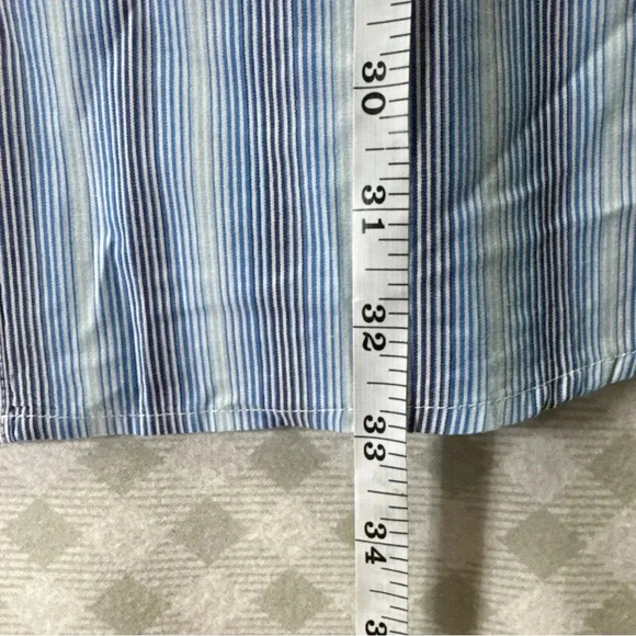 EUC SEAN JOHN Blue Strip Relaxed Fit Short Sleeve Button Down Collar Shirt 3XL - Picture 8 of 8